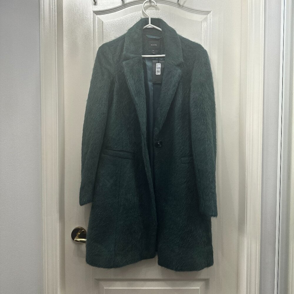 NEW S Emerald Green Fur Coat Fluffy Sherpa RW-CO | Soia & Kyo | Banana Republic